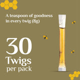 Honey Twigs Vanilla Infused Honey 30 Twigs Pack, 240g