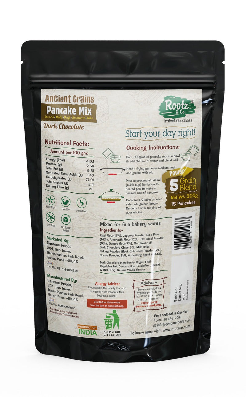 Dark Chocolate Healthy Instant Pancake Mix, 300g