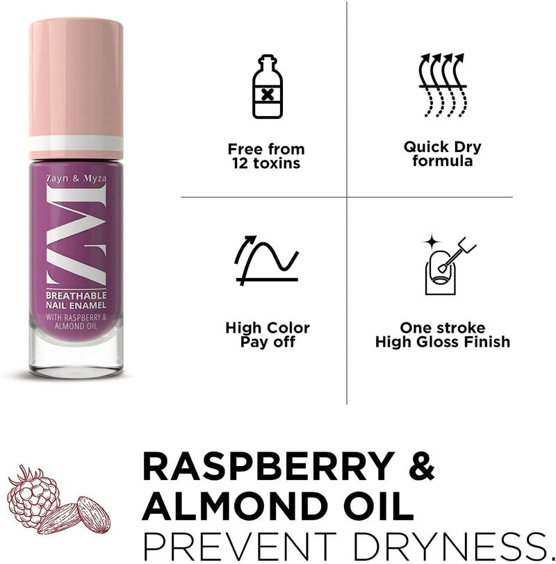 Breathable Nail Enamel Berry Yogurt, 6ml