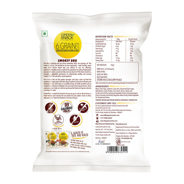 6 Grain Stix Smokey BBQ, 25g
