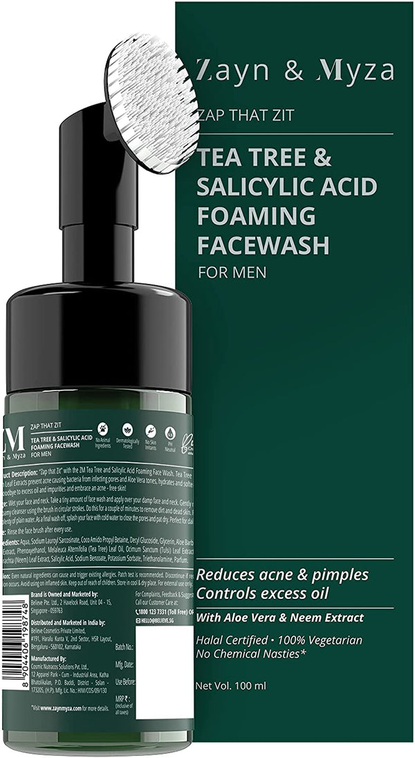 Tea Tree And Salicylic Acid Foaming Face Wash For Men, 100ml