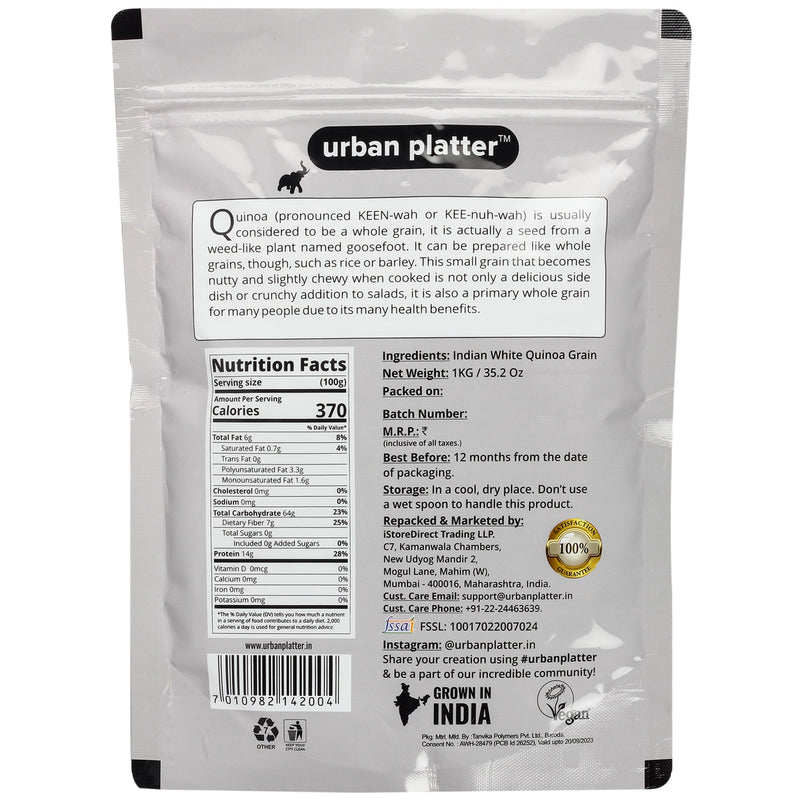 Whole White Indian Quinoa Grain, 1kg