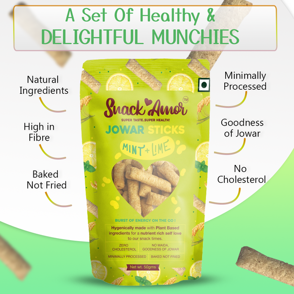 Jowar Sticks Mint and Lime, 50g