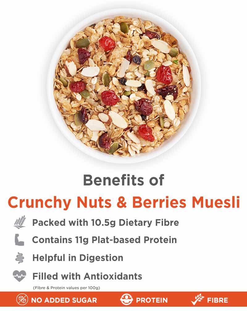 Crunchy Nuts & Berries Muesli, with Almonds and Cranberries, 400g