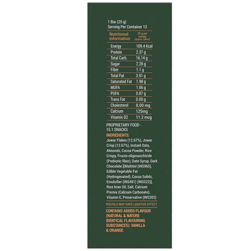 Jowar (Sorghum) Millet Granola Bars, 300 g (12 Bars)
