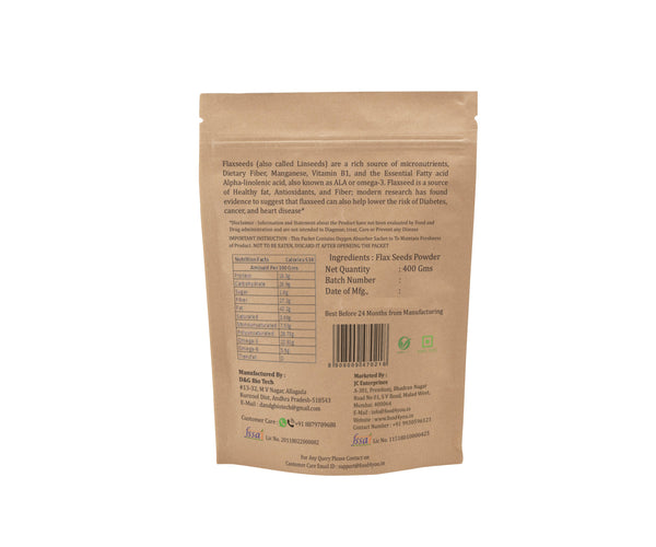 Organic Flax Seed Powder, 400g