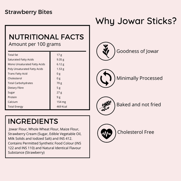 Jowar Strawberry Bites, 100g