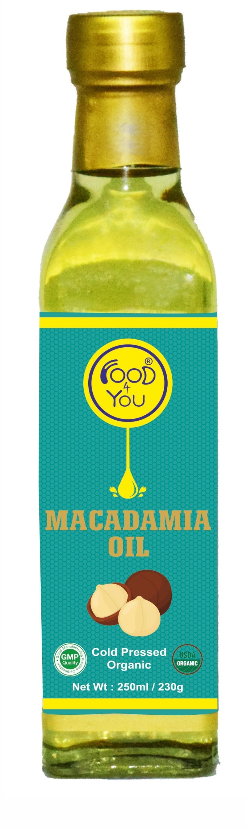 Organic Cold Pressed Macadamia Oil, 250ml