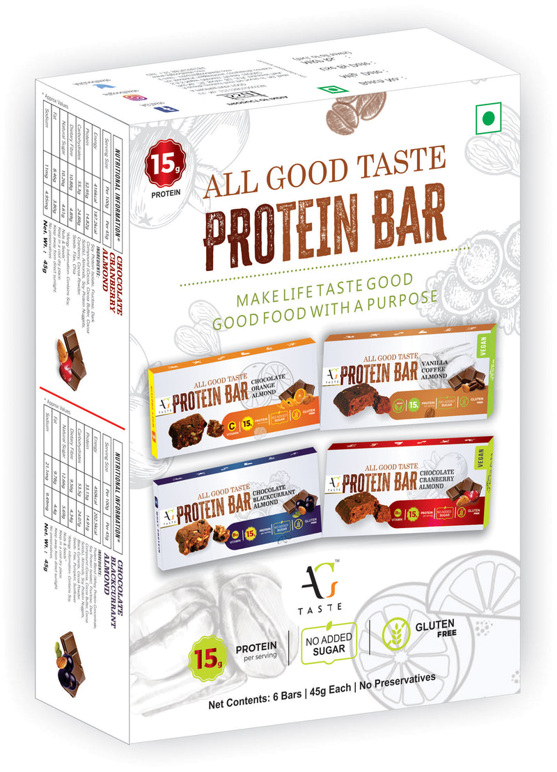 Chocolate Cranberry Almond Protein Bar, 45g (Pack of 6)