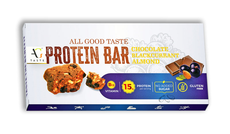 Chocolate Blackcurrant Almond Protein Bar, 45g (Pack of 6)