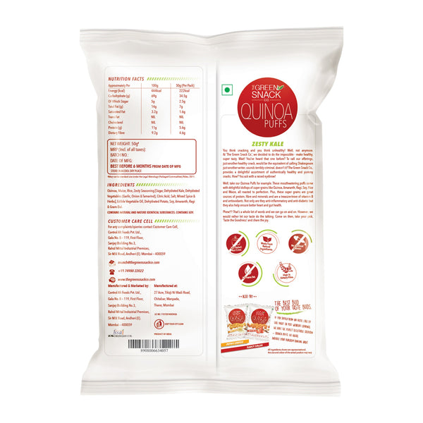 Quinoa Puffs Zesty Kale, 50g