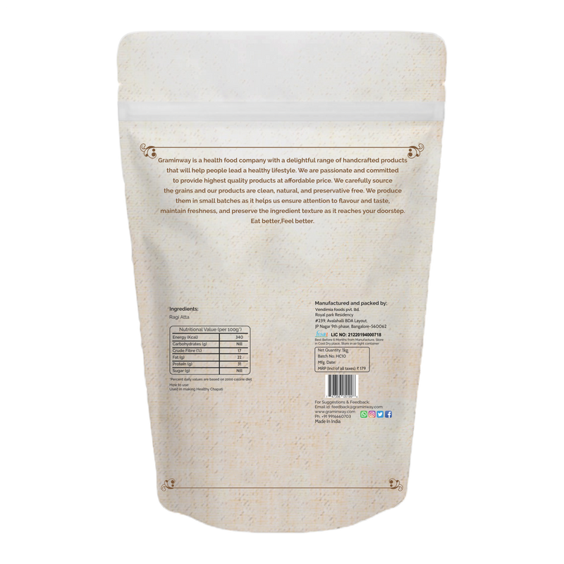 Ragi (Finger Millet) Flour, 1Kg