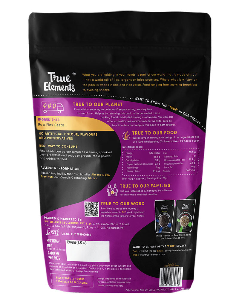 Raw Flax Seeds, 250g