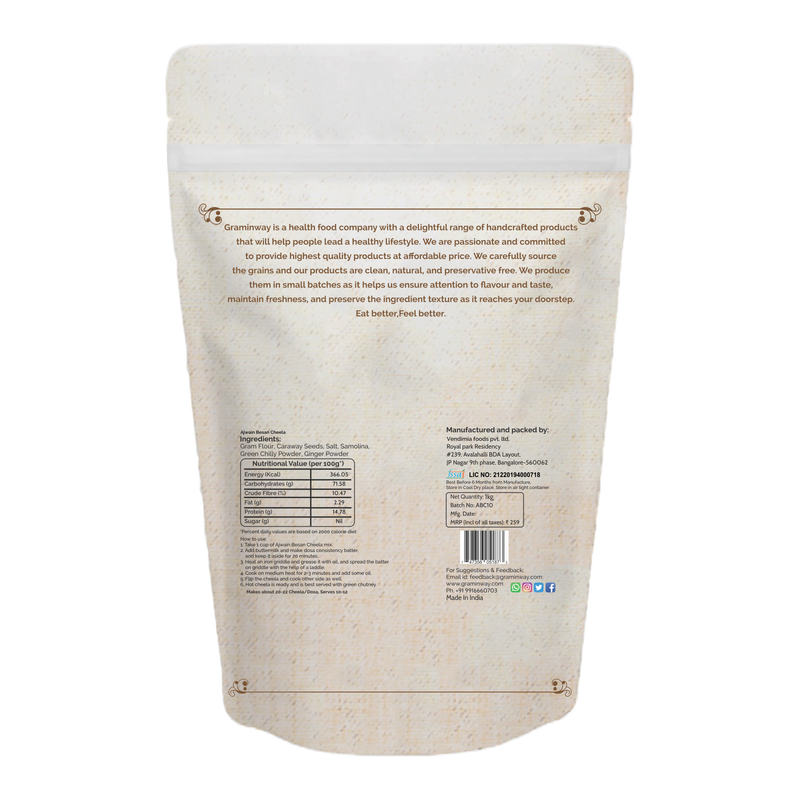 Ajwain Besan Cheela Mix / Dosa Mix, 1kg