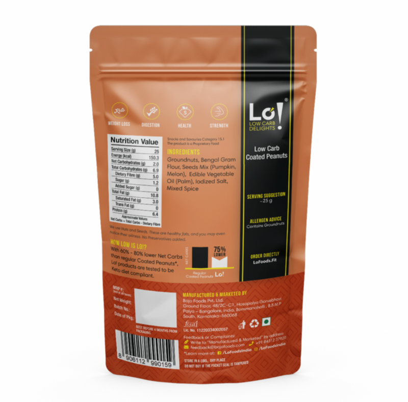 Low Carb Coated Peanuts, 100g