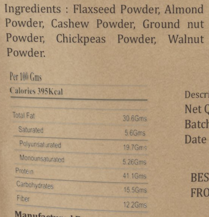 Organic Flaxseed Protein Powder, 250g