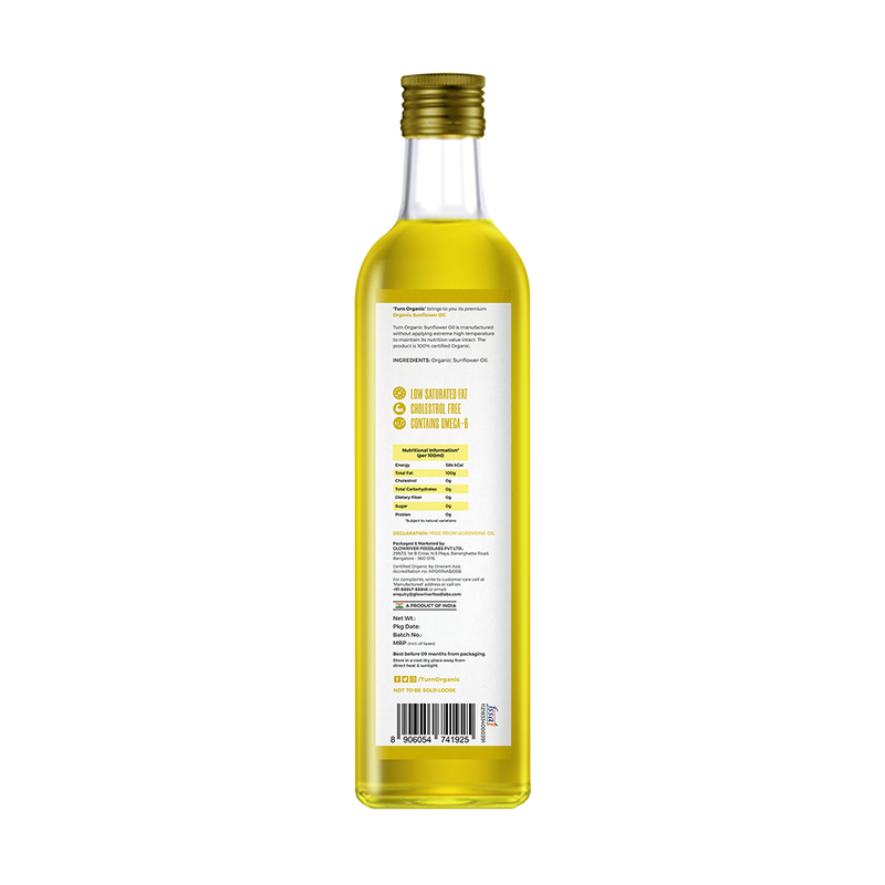 Organic Sunflower Oil, 500ml