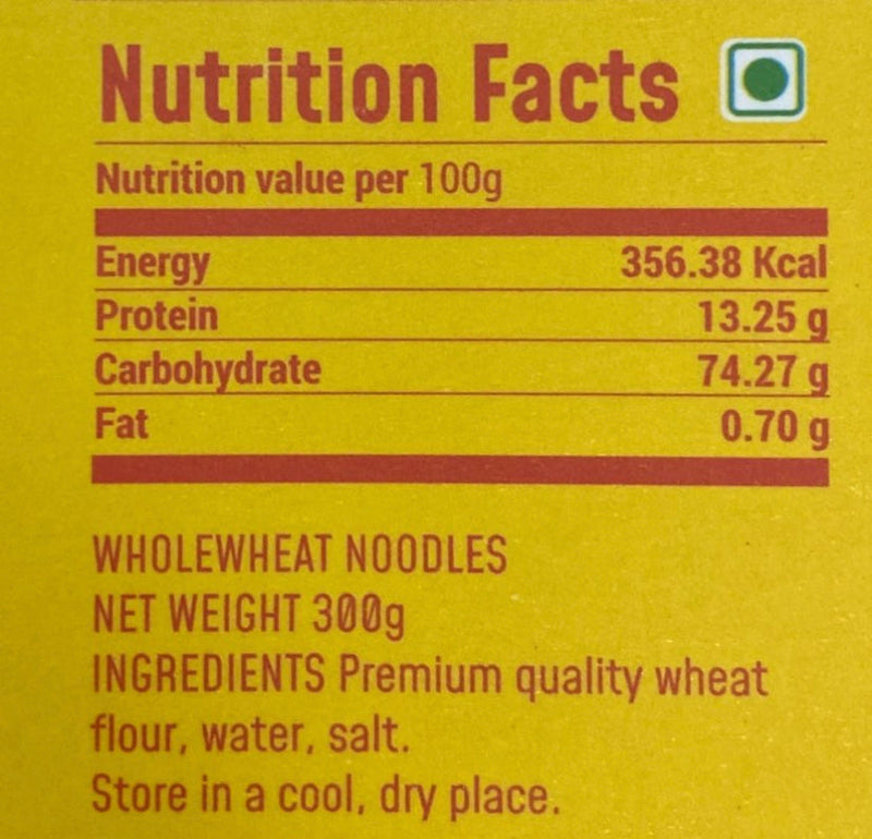 Whole Wheat Noodles, 300g